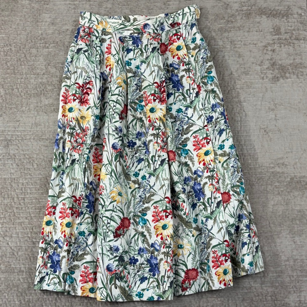 Geiger Collections Floral Midi Skirt Made in‎ Austria Wildflower Botanical Sz 36